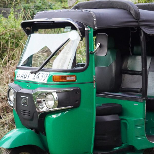 Groene huurtuktuk Kermit in Negombo, Sri Lanka